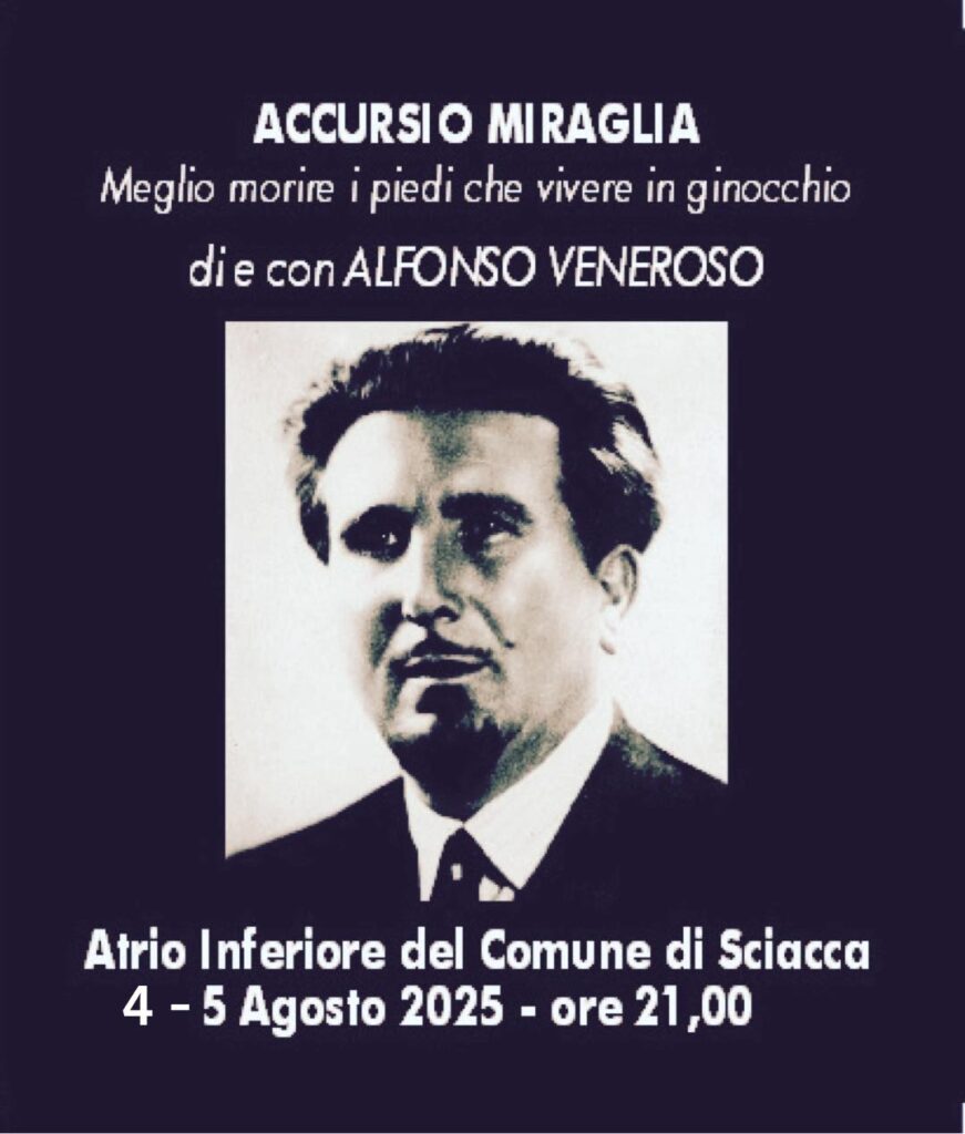 Alfonso Veneroso porta in scena Accursio Miraglia