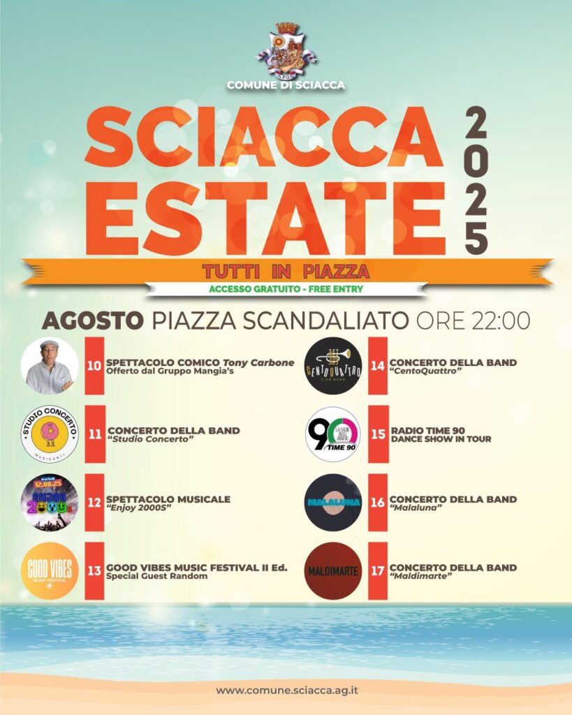 Sciacca Estate, “Tutti in piazza” Angelo Scandaliato